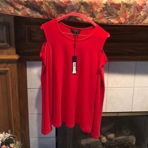 NWT Donna Karan Cold Shoulder Top